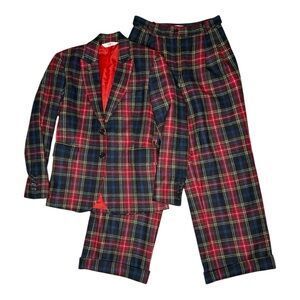 Liz Claiborne Plaid Blazer and Pants Set